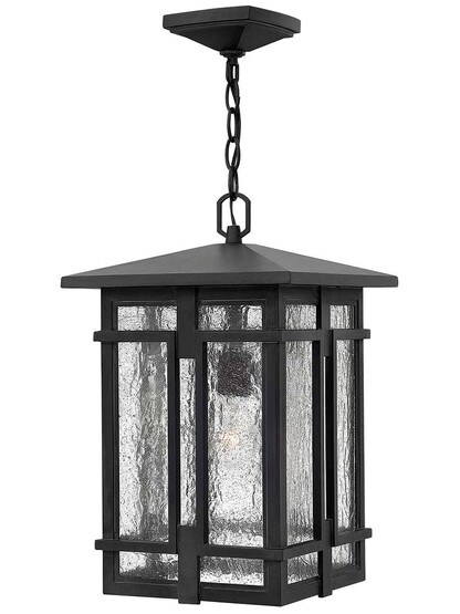 Tucker Outdoor Hanging Lantern in Museum Black.